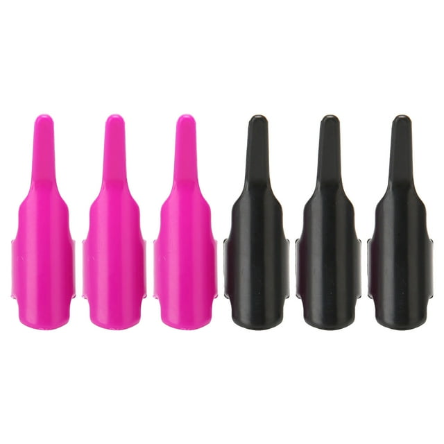 Controlador de hilo de coser para dedos, 6 unidades, empujador de coser, ajustable, seguro, preciso, controlador de hilo para todas las estaciones de planchado, color negro y morado