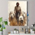 thumbnail image 4 of Qisvanset Framed Canvas Wall Art, 12x16 Inch Lost Sheep Shepherd Jesus Bible Sketch Art, 4 of 5