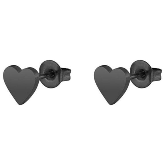 HUANLEDASH 1 Pair Ear Studs Stainless Steel Retro Minimalist Sweet Cute Small Love Heart Women Earrings Fashion Jewelry