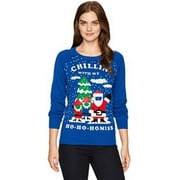 Hybrid Apparel Womens Ho Homies Selfie Holiday Sweater, Various Sizes: M/Blue