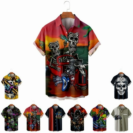 

LANLIN Big Men s Button Down Shirts Loose Fit Slim-Fit Costume for Teen and Adult