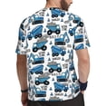 thumbnail image 2 of Wukai Blue Excavator Print Men's Short-Sleeved Mesh T-Shirt,Quick-Dry Short Sleeve Workout T-Shirt-Medium, 2 of 8