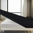 thumbnail image 3 of Cotton Sheet Olympic Queen Size 1 PC Fitted Sheet Only with 12" Inch Deep Pocket - Satin Soft 100% Egyptian Cotton & 600TC, Bottom Sheets & Mattress Covers - Black Solid., 3 of 6
