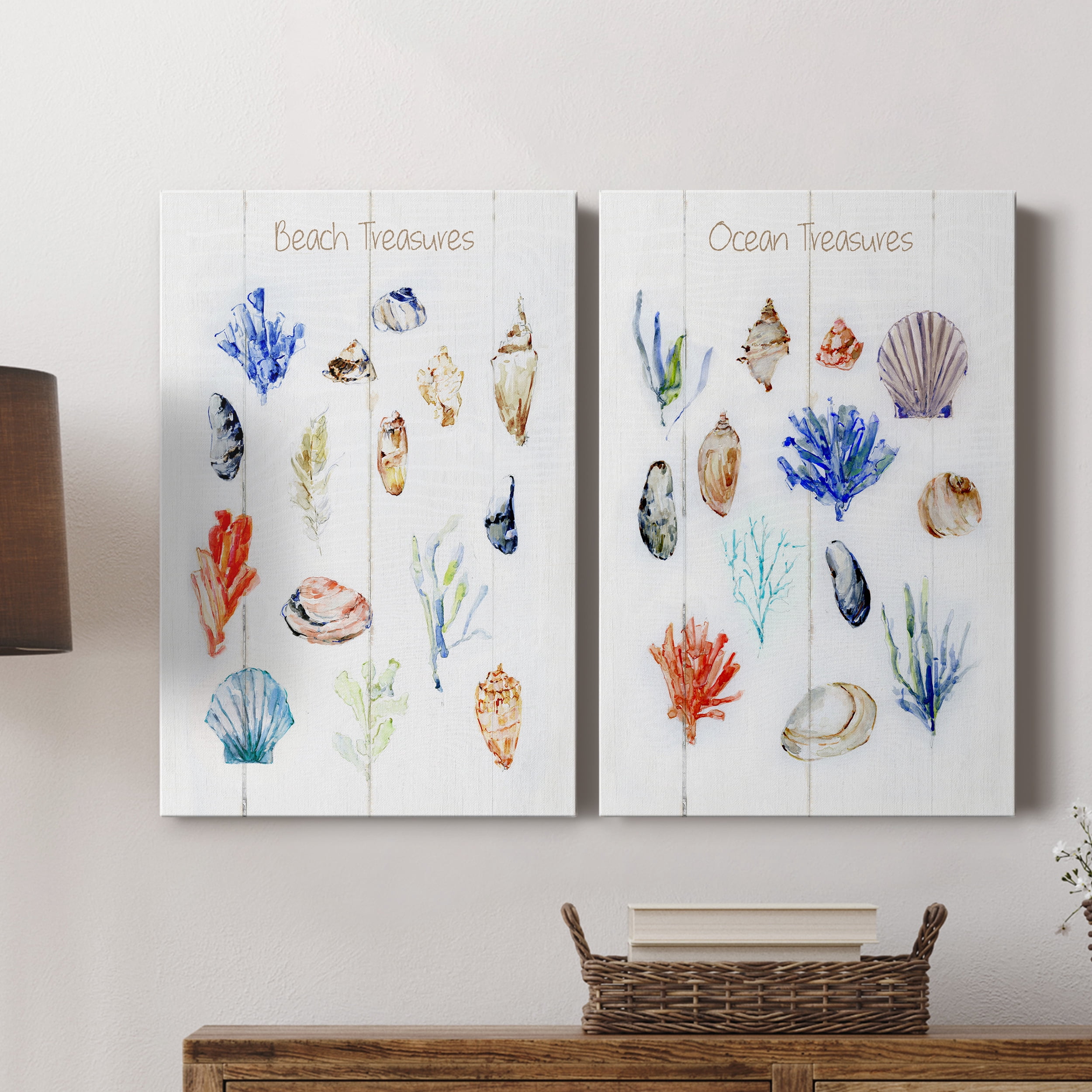 Beach Treasures Premium Gallery Wrapped Canvas - Ready to Hang - Set of 2 - 18 x 27 Each