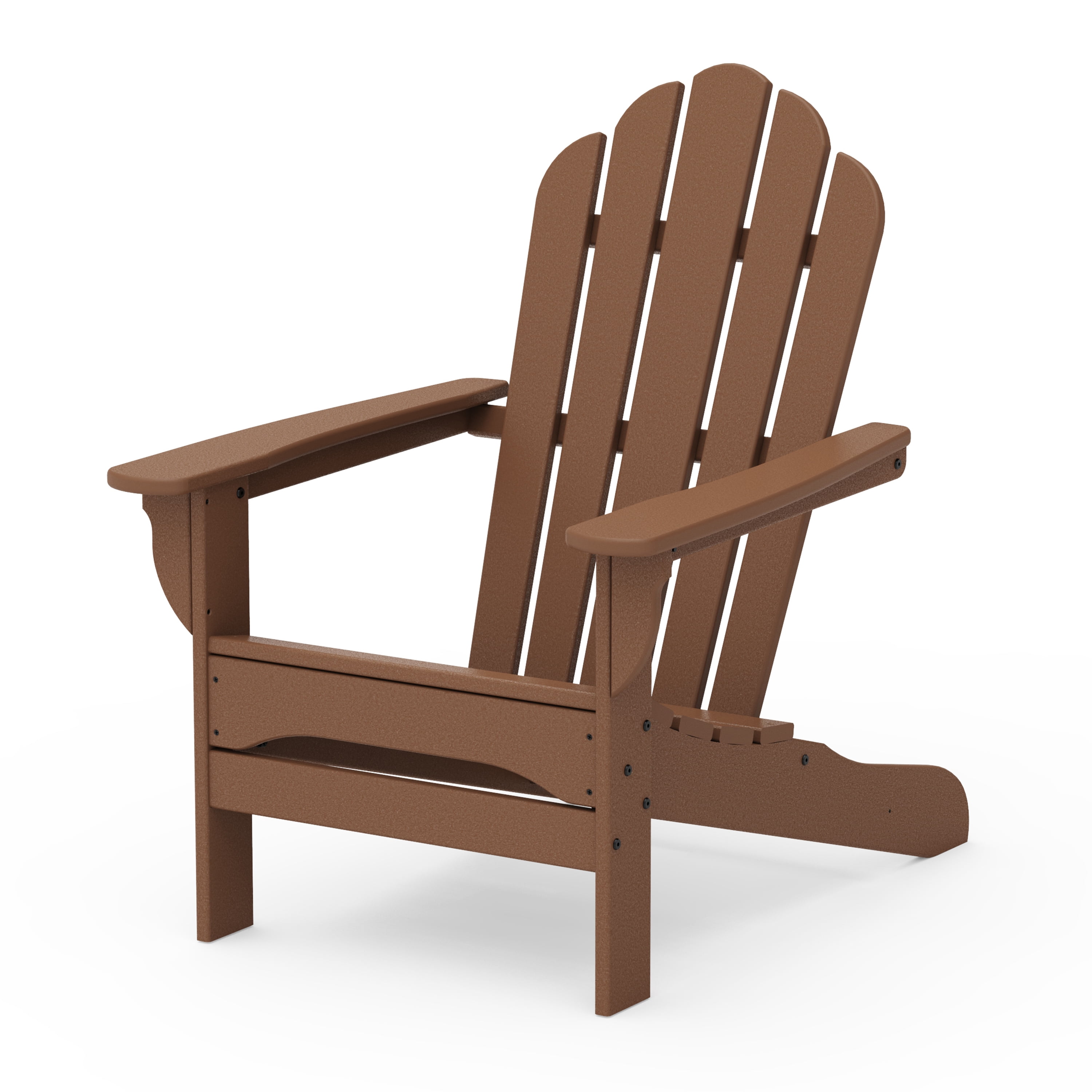 Better Homes & Gardens by POLYWOOD Southlake Outdoor Flowerback Adirondack Chair, All-Weather HDPE, Patio Seat, Teak