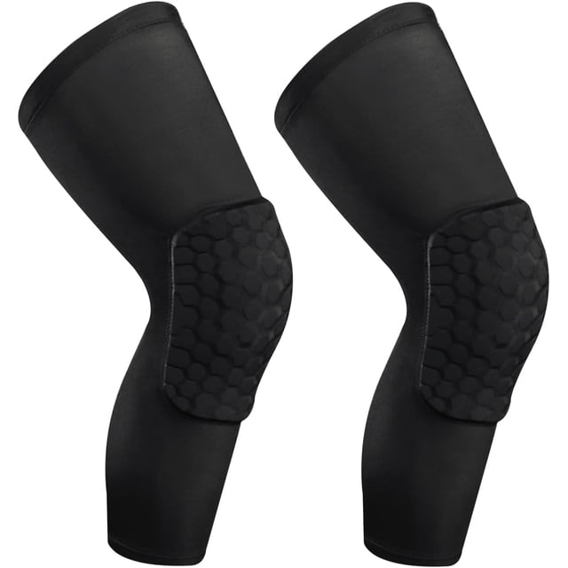 Knee Compression Pads,Basketball Knee Pads with Honeycomb Padding, Breathable and Non-Slip Knee Pads for Volleyball Gym Running Workout Sports, Hex Knee Pads Sleeves for Men and Women (A