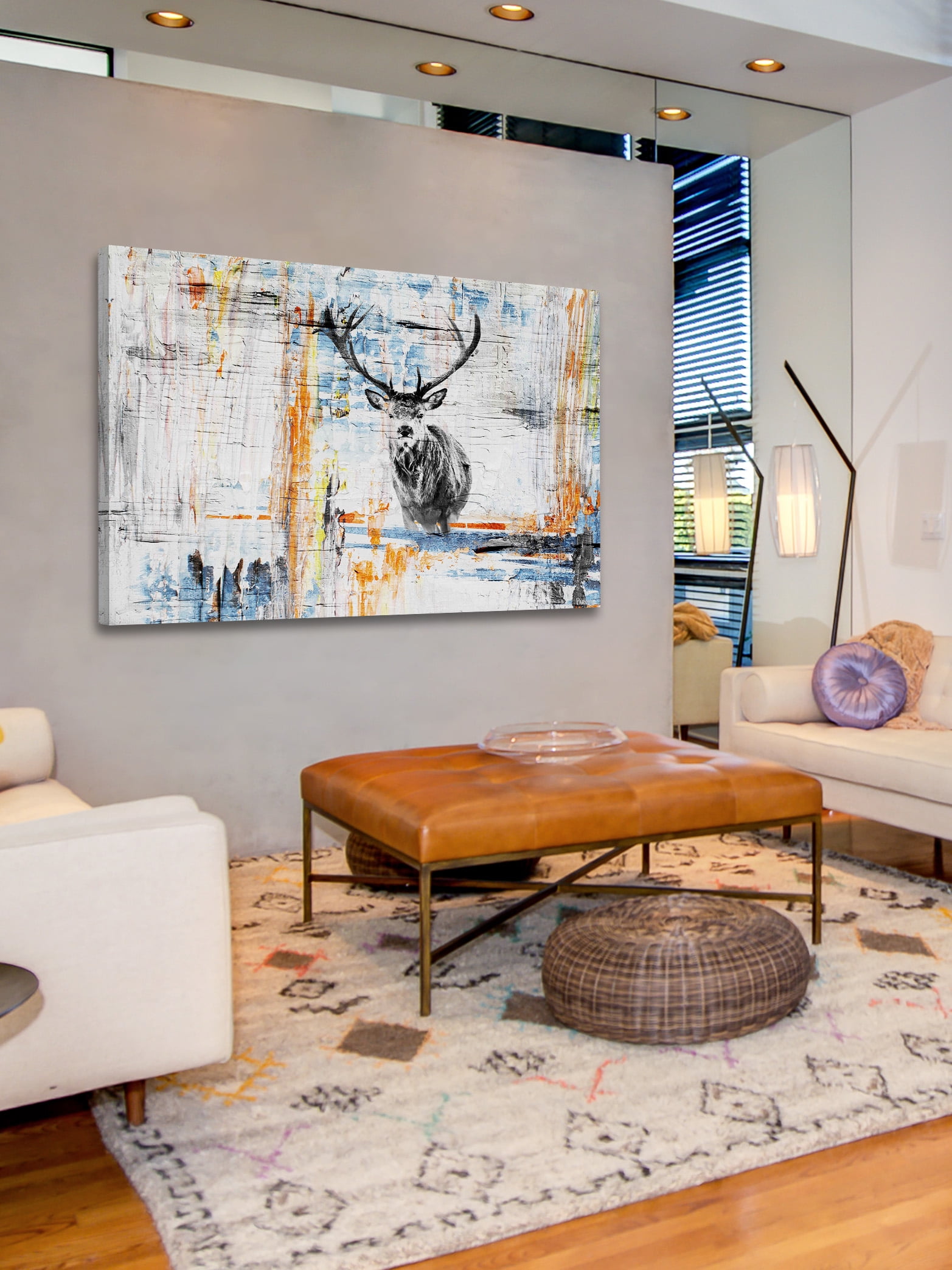 "Staring Deer" Painting Print on Wrapped Canvas