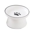 thumbnail image 1 of style1 Cuenco elevado de cerámica para comida de gatos, cuenco de agua poco profundo elevado para gatos, perros pequeños, plato de alimentación, 1 of 5