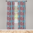 thumbnail image 2 of Ambesonne Floral 4-Panel Curtains, Classic Bouquets Spring Time, 56"x95", Pink and Pale Blue, 2 of 4
