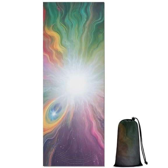 Colorful Swirl Tie Dye Pattern Hot Yoga Mat Towel Non Slip for Hot Yoga - Quick-Drying Yoga Mat Cover with 4 Corner Pockets with Travel Bag - Hot Yoga Towel Non Slip 70"x26"