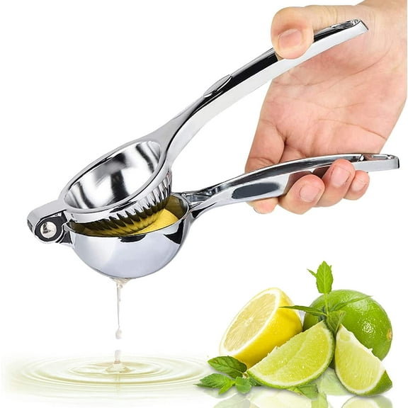 Stainless Steel Lemon Squeezer Manual - Threaded Groove Fresh Lemon Juicer Hand Press Stainless Steel Lemon Squeezer Manual Press Heavy Duty for Restaurant, Kitchen - Ergonomic Handle Lemon Press