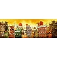 thumbnail image 2 of Alvez, A. - Perez, A. 14x7 Gold Ornate Wood Framed with Double Matting Museum Art Print Titled - The city 2, 2 of 4
