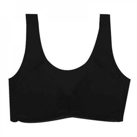 

SweetCandy Lace Bra Beautiful Back Underwear Plus Size Front Zipper Closure Comfortable Bra Without Steel Ring Front Buckle Tracelessvest.