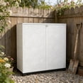 thumbnail image 5 of Leukture Diamond Cabinet Waterproof UV-Resistant Outdoor Storage for Patio, Garden & Indoor - Organize Mops Grilling Tools & More （White with 1 Shelf）, 5 of 8