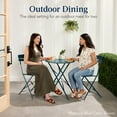 thumbnail image 4 of Best Choice Products 3-Piece Small Bistro Set, Folding Patio Furniture Set of 2 Chairs and Table - Sage, 4 of 9