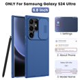 thumbnail image 7 of ELEHOLD for Samsung Galaxy S24 Ultra Rugged Hybrid Case, with Sliding Camera Lens Protector Rubber Bumper Non-Slip Protective Shockproof Case for Samsung Galaxy S24 Ultra, Blue, 7 of 7
