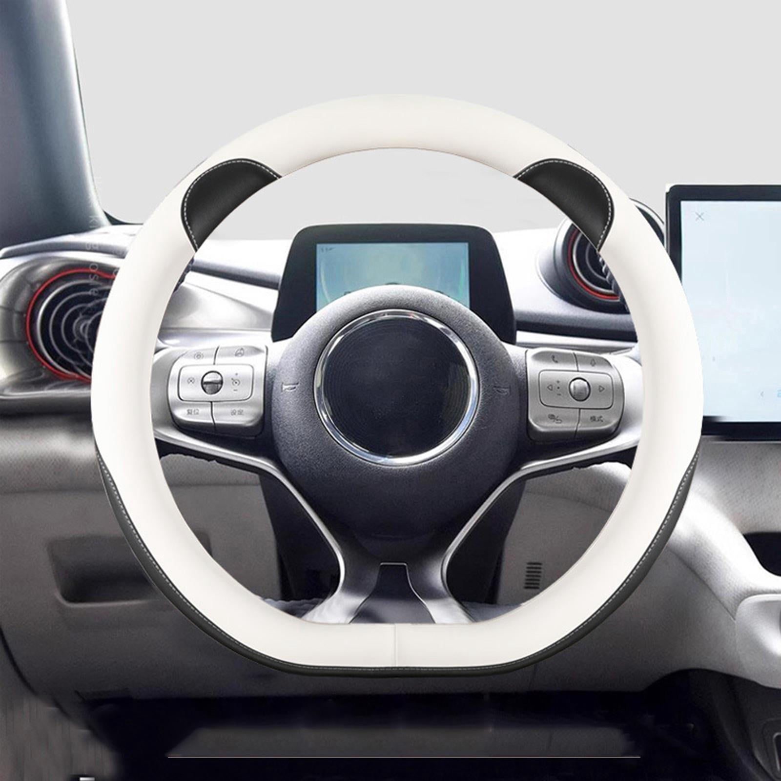 Nishiyuenyi Car Steering Wheel Cover Automotive Accessories Non-Slip PU Black