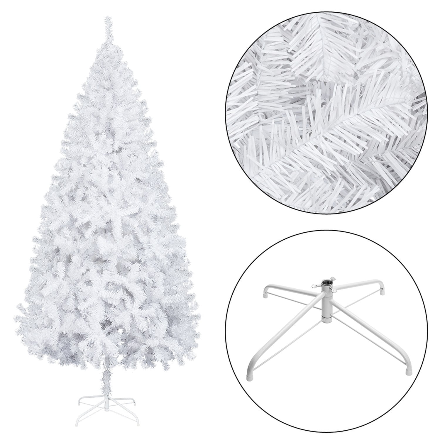 Astoutdoor 8 ft White Flocking Christmas Tree with 1349 Branches