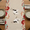 thumbnail image 5 of Table Runners 72 Inches Long Dress Scarves, Rustic Crane Farmhouse Kitchen/Dining Table Runner, Coffee Tablerunners, Vintage Red Teal Spring Floral Botanical 16x72 Inch, 5 of 9
