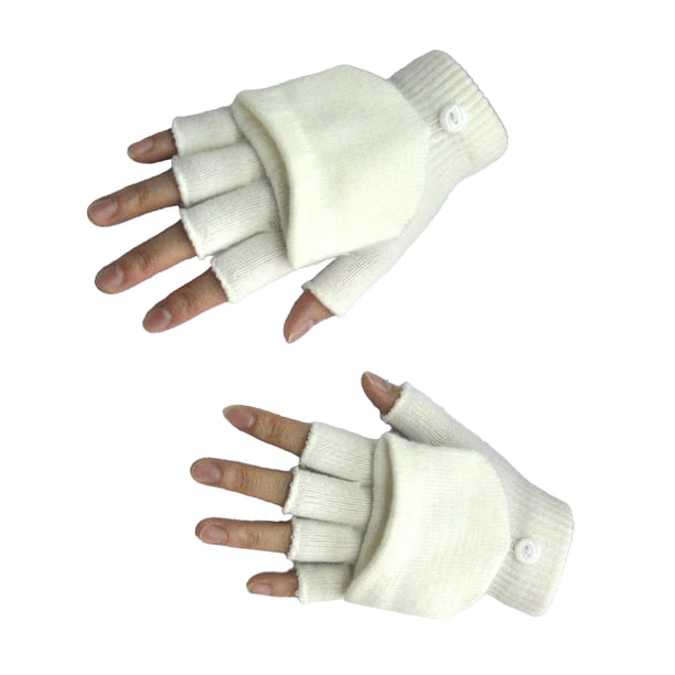 Mujeres Mittens Practical Convertible Mittane-cálculo al aire libre Accesorio de ropa de ropa a mano simple para invierno con blanco 1 par Inevent AP009014-02