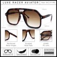 thumbnail image 5 of Mens Large Square Aviator Sunglasses Retro Navigator UV400 / Tortoise - Brown, 5 of 7