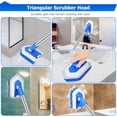 thumbnail image 4 of Lalafancy Shower Cleaning Brush with Locking Head, 3 in 1 Tub Tile Scrubber Brush with 46'' Extendable Long Handle Stiff Bristles Scouring Pads Microfiber, 4 of 6