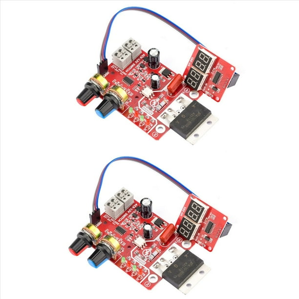 2X Máquina de Soldadura por Puntos Digital, Pantalla de Control de Tiempo, Soldador por Puntos CA 110V 220V A 9V, Placa Controladora de Transformador 100A