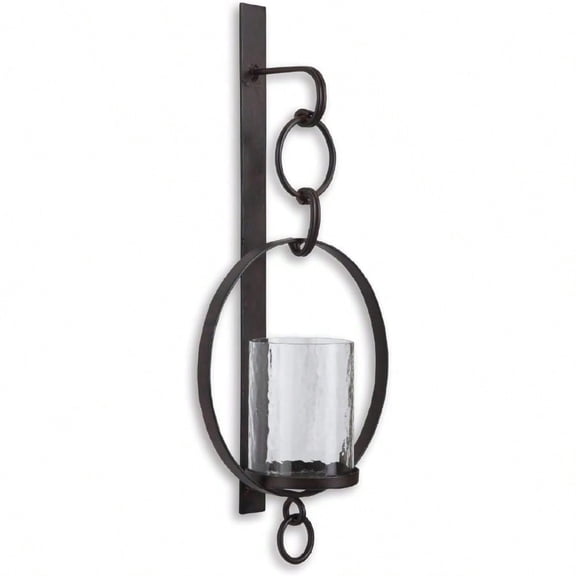 Ogaleesha Rustic BronzeToned Wall Sconce with Candle Holder Brown