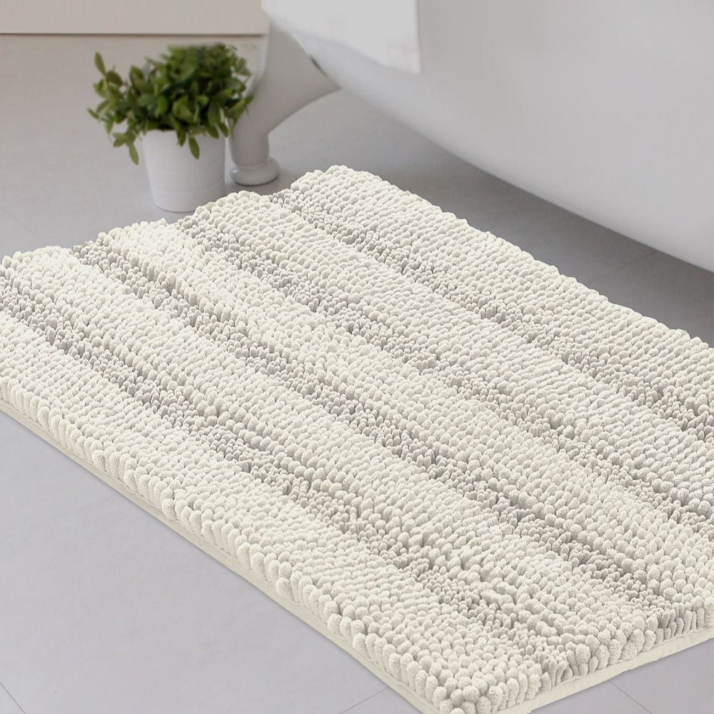 H.VERSAILTEX Chenille Bath Mats Non Slip Absorbent Bath Rugs, 20" x 32