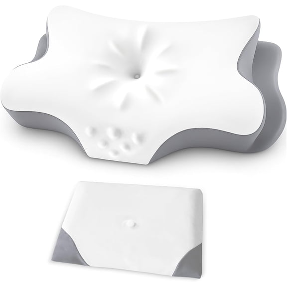 Pillowcase Cervical Neck Pillow - Ergonomic Case Smooth & Soft Pillow Cover with Zipper