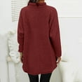 thumbnail image 3 of TIANZEN Crewneck Sweatshirt Long Sleeve Thermal Pocket Pullover Soft Warm Winter Casual For Ladies Outerwear Cowl Neck Sweatshirts for Women Full Zip Workout Top Distressed Hoodie Women, 3 of 5