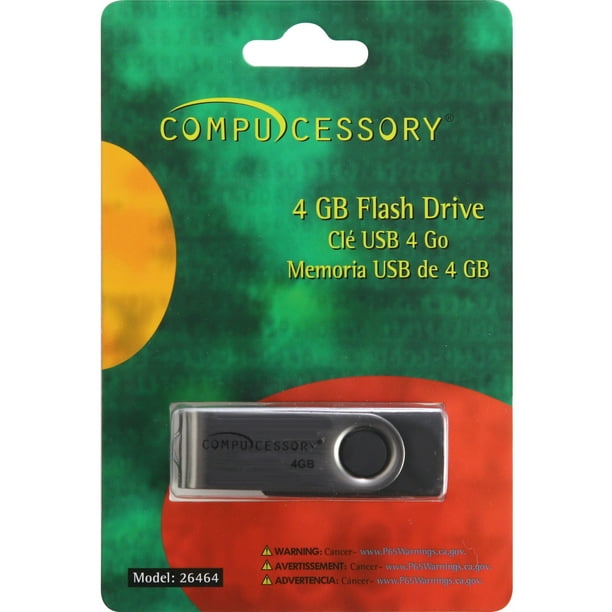 eficiencia Sentimiento de culpa O cualquiera Compucessory, CCS26464, 4GB USB 2.0 Flash Drive, 1 Each, Aluminum -  Walmart.com
