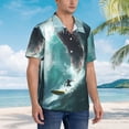 thumbnail image 2 of Lsque Surfing Shark pattern Hawaiian Shirt for Men, Unisex Summer Beach Casual Short Sleeve Button Down Shirts-X-Large, 2 of 9