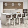 thumbnail image 3 of Andeworld Swivel Metal Bar Stools with Backs Counter Stools Set of 4 Counter Height Stools High Back Bar Chairs 26 Inch Bar Stools Farmhouse White, 3 of 9