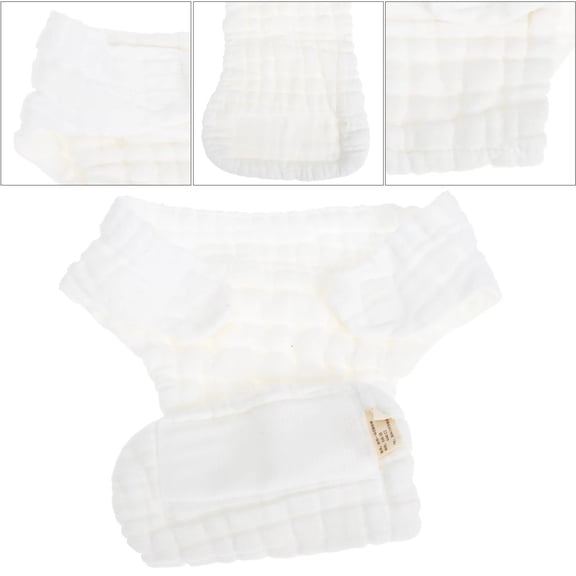Sunshuilll 0-3 Months Washable Reusable Cloth Baby Diaper, White