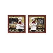 Great Art Now Bistro Chef by Jean Plout 2 Piece Print Art Set Each 12"W x 12"H