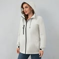 thumbnail image 5 of Plus Size Womens Rain Jacket with Hood Packable Lightweight Windbreaker Waterproof Thin Jackets Hiking Travel White L, 5 of 7