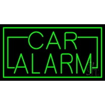 Car Alarm LED Neon Sign 20 x 37 - inches, Clear Edge Cut Acrylic Backing, with Dimmer - Bright and Premium built indoor LED Neon Sign for Computer & Electronics store decor.