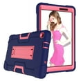 thumbnail image 2 of Case for Galaxy Tab A 10.1" 2019 SM-T510/T515, Kickstand Shockproof Kids Proof Case Heavy Duty High Impact Resistant Hybrid Three Layer Rugged Defender Full Body Protection Case, Blue+Rose, 2 of 7
