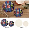 thumbnail image 4 of SKYSONIC Christmas Retro Nutcrackers Pot Holders Trivets, 2 Pcs Heat Resistant Trivets,Funny Drum Cotton Thread Weave Mats for Hot Pads Pans Pot Bowl Teapot for Kitchen Decor, 4 of 7