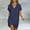 navy, variant on ClodeEU Women's Linen V Neck Short Sleeve T-Shirt Dress ,Solid Color Casual Loose Fit Summer Beach Mini Dress Army Green,Women's Plus L