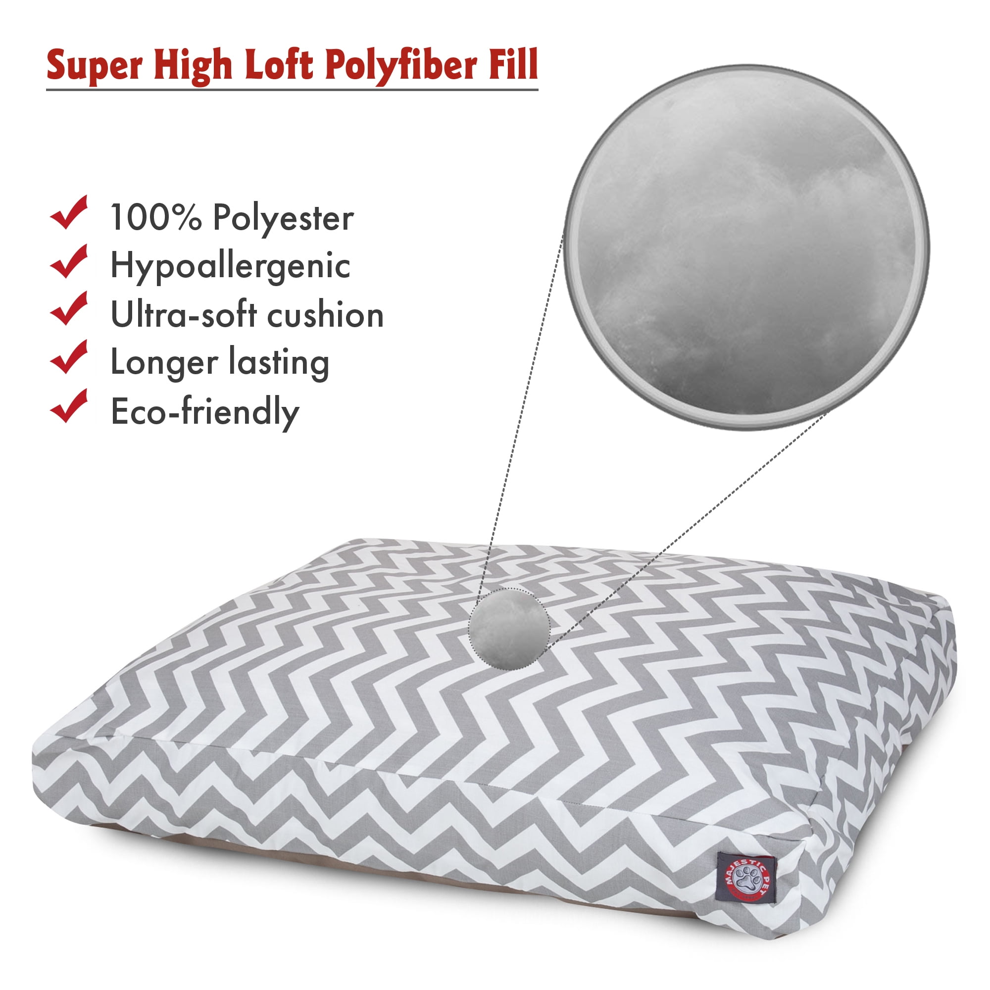 Majestic Pet | Chevron Rectangle Pet Bed For Dogs, Removable Cover, Gray, Extra Large