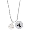 thumbnail image 1 of Delight Jewelry Silvertone Je T'aime Disc Silvertone Script Initial Disc - X - Charm Necklace, 20"+3", 1 of 1