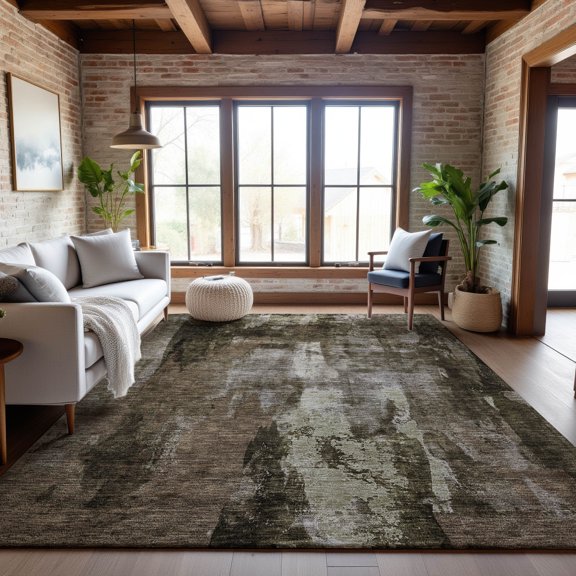 Addison Rugs Mayfield Premium Machine Washable Transitional Modern Brown Rectangle Rug, 8' x 10'