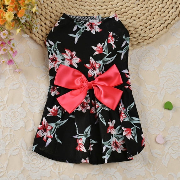 Dog Small Floral Princess Dress Spring Summer Cute Dog Princess Wedding Dresses York Teddy Clothes For Doggy Kitten