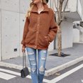 thumbnail image 5 of Womens Winter Long Sleeve Button Sherpa Jacket Coat Pockets Warm Fleece, 5 of 5