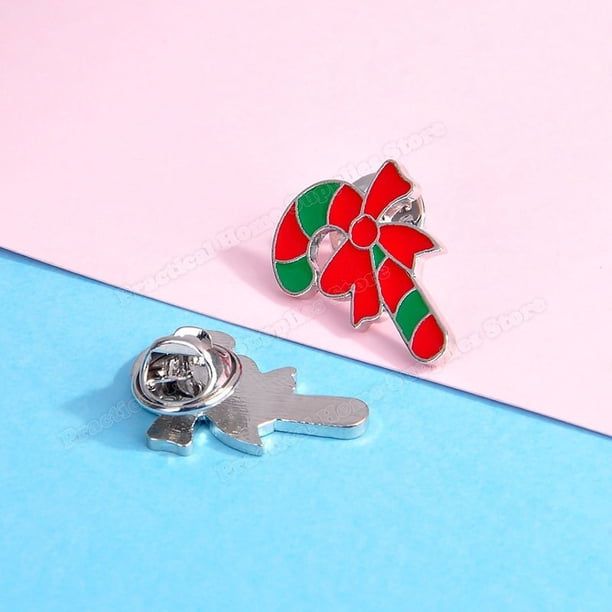 Broche de Navidad de dibujos animados Kawaii Santa Claus muletas alce muñeco de nieve sombrero copo de nieve pines insignias para mujeres niño Regalo de Cumpleaños de Navidad