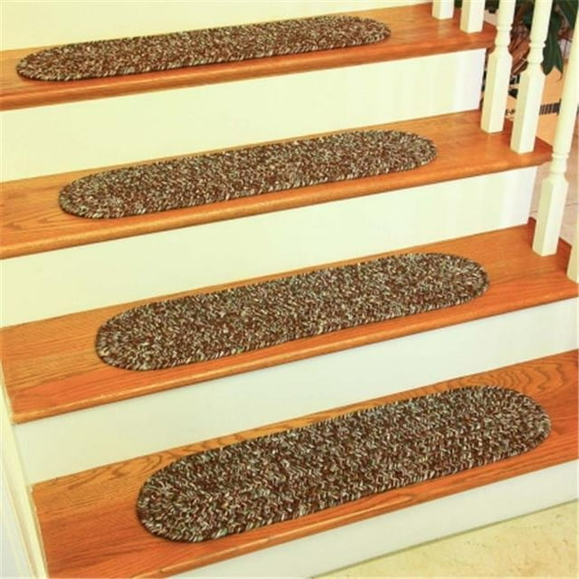 Rhody Rug SA38A008X028-13 Sandy Tweed Tressé Marche d'Escalier&44; Brun - Lot de 13