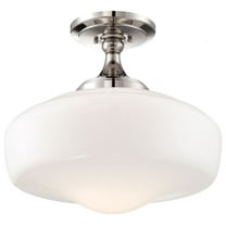 2259-613-Minka Lavery-1 Light Semi-Flush Mount in Traditional Style - 15.5 inches tall by 17.25 inches wide-Polished Nickel Finish