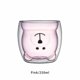 thumbnail image 3 of Kearding Taza de café de doble capa, oso, té, leche, jugo, vaso de cristal, Animal, transparente, aislamiento antiescaldado, vino para el hogar, regalo Utensilios de cocina Rosa Kearding HA081776-05, 3 of 6